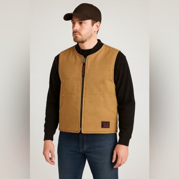 Tough Duck Made in Canada Work Vest - Tan Canvas - Size S - Picture 1 of 16
